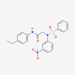 molecular formula C22H21N3O5S B3638551 N~1~-(4-ethylphenyl)-N~2~-(3-nitrophenyl)-N~2~-(phenylsulfonyl)glycinamide 