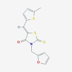 3-(2-furylmethyl)-5-[(5-methyl-2-thienyl)methylene]-2-thioxo-1,3-thiazolidin-4-one