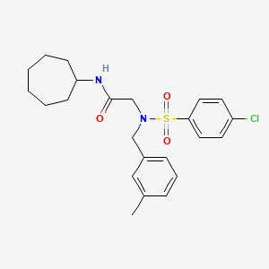 N~2~-[(4-chlorophenyl)sulfonyl]-N~1~-cycloheptyl-N~2~-(3-methylbenzyl)glycinamide