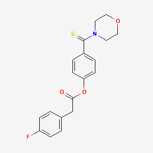 molecular formula C19H18FNO3S B3638600 [4-(Morpholine-4-carbothioyl)phenyl] 2-(4-fluorophenyl)acetate 