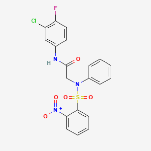 molecular formula C20H15ClFN3O5S B3638625 N~1~-(3-chloro-4-fluorophenyl)-N~2~-[(2-nitrophenyl)sulfonyl]-N~2~-phenylglycinamide 