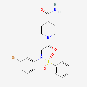 1-[N-(3-bromophenyl)-N-(phenylsulfonyl)glycyl]piperidine-4-carboxamide