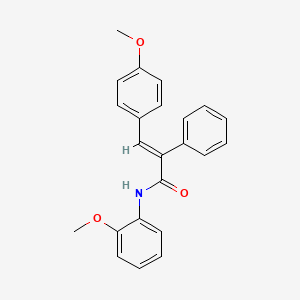 molecular formula C23H21NO3 B3638642 (E)-N-(2-methoxyphenyl)-3-(4-methoxyphenyl)-2-phenylprop-2-enamide 