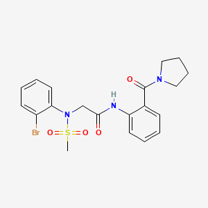 2-(2-bromo-N-methylsulfonylanilino)-N-[2-(pyrrolidine-1-carbonyl)phenyl]acetamide