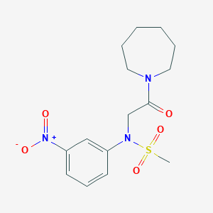 molecular formula C15H21N3O5S B3638677 N-[2-(1-azepanyl)-2-oxoethyl]-N-(3-nitrophenyl)methanesulfonamide 