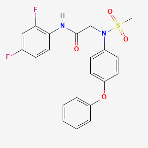 molecular formula C21H18F2N2O4S B3638692 N~1~-(2,4-difluorophenyl)-N~2~-(methylsulfonyl)-N~2~-(4-phenoxyphenyl)glycinamide 