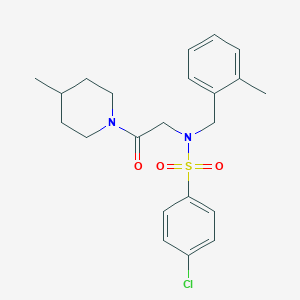 4-Chloro-N-(2-methyl-benzyl)-N-[2-(4-methyl-piperidin-1-yl)-2-oxo-ethyl]-benzenesulfonamide