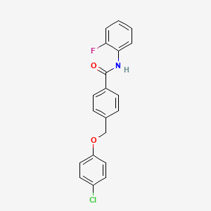 molecular formula C20H15ClFNO2 B3638765 4-[(4-chlorophenoxy)methyl]-N-(2-fluorophenyl)benzamide 