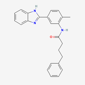 molecular formula C24H23N3O B3638788 N-[5-(1H-benzimidazol-2-yl)-2-methylphenyl]-4-phenylbutanamide 