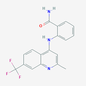 molecular formula C18H14F3N3O B363881 2-{[2-Methyl-7-(trifluoromethyl)-4-quinolyl]amino}benzamide CAS No. 881940-39-2