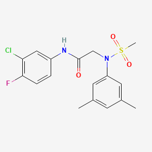 N-(3-chloro-4-fluorophenyl)-2-(3,5-dimethyl-N-methylsulfonylanilino)acetamide