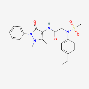 N-(1,5-dimethyl-3-oxo-2-phenyl-2,3-dihydro-1H-pyrazol-4-yl)-N~2~-(4-ethylphenyl)-N~2~-(methylsulfonyl)glycinamide