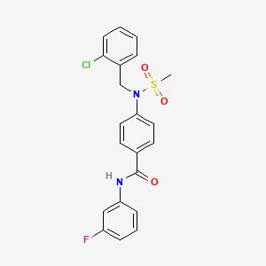 molecular formula C21H18ClFN2O3S B3638834 4-[(2-chlorobenzyl)(methylsulfonyl)amino]-N-(3-fluorophenyl)benzamide 