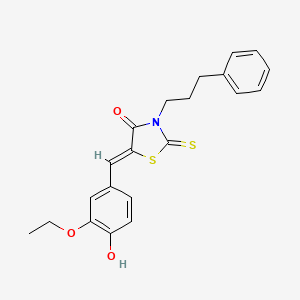 (5Z)-5-(3-ethoxy-4-hydroxybenzylidene)-3-(3-phenylpropyl)-2-thioxo-1,3-thiazolidin-4-one