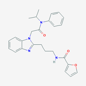 molecular formula C26H28N4O3 B363886 N-[3-(1-{2-oxo-2-[phenyl(propan-2-yl)amino]ethyl}-1H-benzimidazol-2-yl)propyl]furan-2-carboxamide CAS No. 890637-39-5