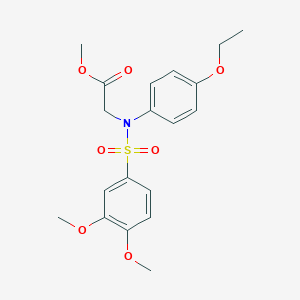 molecular formula C19H23NO7S B3638876 methyl 2-(N-(3,4-dimethoxyphenyl)sulfonyl-4-ethoxyanilino)acetate 