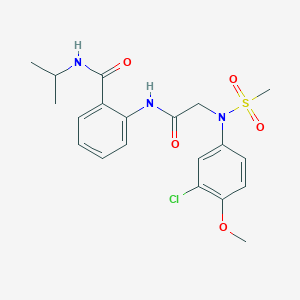 molecular formula C20H24ClN3O5S B3638881 2-{[N-(3-chloro-4-methoxyphenyl)-N-(methylsulfonyl)glycyl]amino}-N-(propan-2-yl)benzamide 