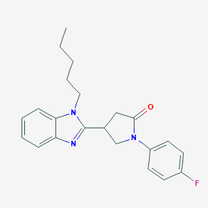 molecular formula C22H24FN3O B363889 1-(4-fluorophenyl)-4-(1-pentyl-1H-benzimidazol-2-yl)pyrrolidin-2-one CAS No. 883648-14-4