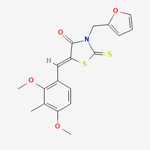 5-(2,4-dimethoxy-3-methylbenzylidene)-3-(2-furylmethyl)-2-thioxo-1,3-thiazolidin-4-one