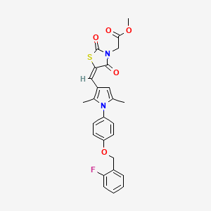 methyl {(5E)-5-[(1-{4-[(2-fluorobenzyl)oxy]phenyl}-2,5-dimethyl-1H-pyrrol-3-yl)methylidene]-2,4-dioxo-1,3-thiazolidin-3-yl}acetate