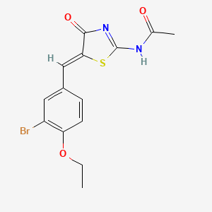 N-[(5Z)-5-(3-bromo-4-ethoxybenzylidene)-4-oxo-4,5-dihydro-1,3-thiazol-2-yl]acetamide