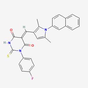 5-{[2,5-dimethyl-1-(2-naphthyl)-1H-pyrrol-3-yl]methylene}-1-(4-fluorophenyl)-2-thioxodihydro-4,6(1H,5H)-pyrimidinedione