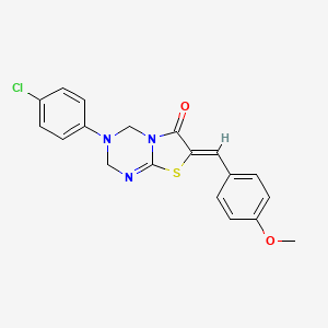 3-(4-chlorophenyl)-7-(4-methoxybenzylidene)-3,4-dihydro-2H-[1,3]thiazolo[3,2-a][1,3,5]triazin-6(7H)-one