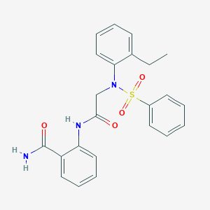 molecular formula C23H23N3O4S B3639047 2-{[N-(2-ethylphenyl)-N-(phenylsulfonyl)glycyl]amino}benzamide 