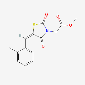 methyl 2-[(5E)-5-[(2-methylphenyl)methylidene]-2,4-dioxo-1,3-thiazolidin-3-yl]acetate