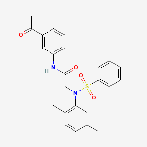 molecular formula C24H24N2O4S B3639119 N-(3-acetylphenyl)-N~2~-(2,5-dimethylphenyl)-N~2~-(phenylsulfonyl)glycinamide 