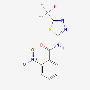 molecular formula C10H5F3N4O3S B3639125 2-nitro-N-[5-(trifluoromethyl)-1,3,4-thiadiazol-2-yl]benzamide 