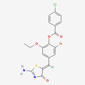 [4-[(Z)-(2-amino-4-oxo-1,3-thiazol-5-ylidene)methyl]-2-bromo-6-ethoxyphenyl] 4-chlorobenzoate