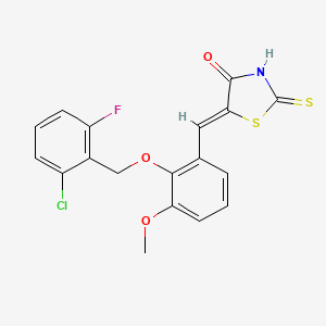 molecular formula C18H13ClFNO3S2 B3639135 5-{2-[(2-chloro-6-fluorobenzyl)oxy]-3-methoxybenzylidene}-2-thioxo-1,3-thiazolidin-4-one 