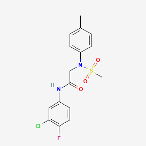 N-(3-chloro-4-fluorophenyl)-2-(4-methyl-N-methylsulfonylanilino)acetamide