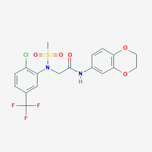 N~2~-[2-chloro-5-(trifluoromethyl)phenyl]-N~1~-(2,3-dihydro-1,4-benzodioxin-6-yl)-N~2~-(methylsulfonyl)glycinamide