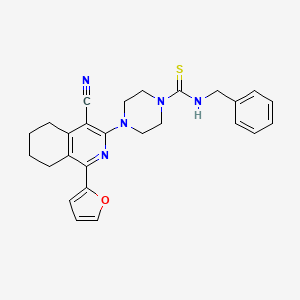 N-benzyl-4-[4-cyano-1-(furan-2-yl)-5,6,7,8-tetrahydroisoquinolin-3-yl]piperazine-1-carbothioamide