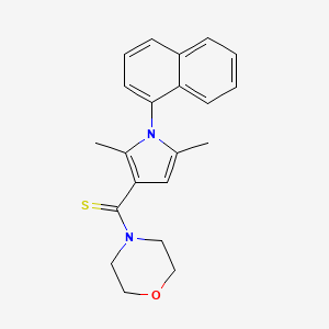 molecular formula C21H22N2OS B3639197 4-{[2,5-dimethyl-1-(1-naphthyl)-1H-pyrrol-3-yl]carbonothioyl}morpholine 