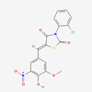 molecular formula C17H11ClN2O6S B3639249 3-(2-chlorophenyl)-5-(4-hydroxy-3-methoxy-5-nitrobenzylidene)-1,3-thiazolidine-2,4-dione 