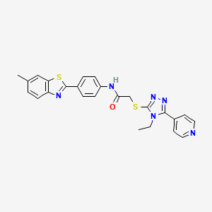 2-{[4-ethyl-5-(pyridin-4-yl)-4H-1,2,4-triazol-3-yl]sulfanyl}-N-[4-(6-methyl-1,3-benzothiazol-2-yl)phenyl]acetamide