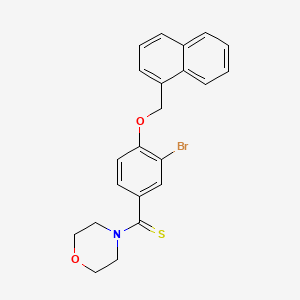 4-{[3-bromo-4-(1-naphthylmethoxy)phenyl]carbonothioyl}morpholine