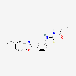 N-({3-[5-(propan-2-yl)-1,3-benzoxazol-2-yl]phenyl}carbamothioyl)butanamide