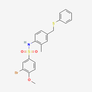 3-bromo-4-methoxy-N-{2-methyl-4-[(phenylthio)methyl]phenyl}benzenesulfonamide