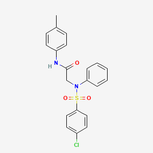 molecular formula C21H19ClN2O3S B3639347 N~2~-[(4-chlorophenyl)sulfonyl]-N~1~-(4-methylphenyl)-N~2~-phenylglycinamide 