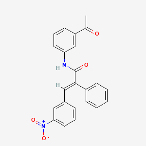 molecular formula C23H18N2O4 B3639380 (2E)-N-(3-acetylphenyl)-3-(3-nitrophenyl)-2-phenylprop-2-enamide 