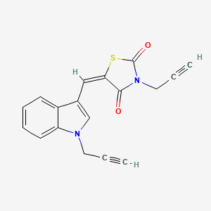 (5E)-3-(prop-2-yn-1-yl)-5-{[1-(prop-2-yn-1-yl)-1H-indol-3-yl]methylidene}-1,3-thiazolidine-2,4-dione