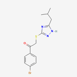 1-(4-BROMOPHENYL)-2-[(5-ISOBUTYL-4H-1,2,4-TRIAZOL-3-YL)SULFANYL]-1-ETHANONE