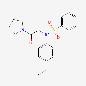 molecular formula C20H24N2O3S B3639436 N-(4-ethylphenyl)-N-(2-oxo-2-pyrrolidin-1-ylethyl)benzenesulfonamide 