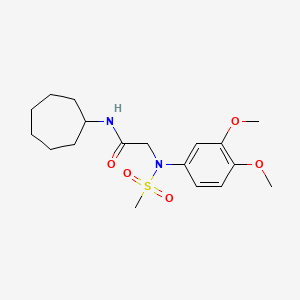 N-cycloheptyl-2-(3,4-dimethoxy-N-methylsulfonylanilino)acetamide