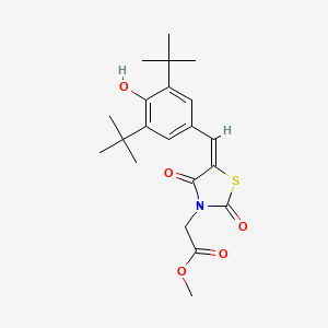 molecular formula C21H27NO5S B3639454 methyl [(5E)-5-(3,5-di-tert-butyl-4-hydroxybenzylidene)-2,4-dioxo-1,3-thiazolidin-3-yl]acetate 