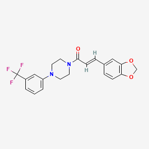 (2E)-3-(1,3-benzodioxol-5-yl)-1-{4-[3-(trifluoromethyl)phenyl]piperazin-1-yl}prop-2-en-1-one